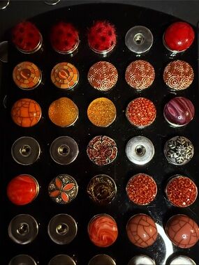 Snap Orange and Red Decorative Bracelet Snaps